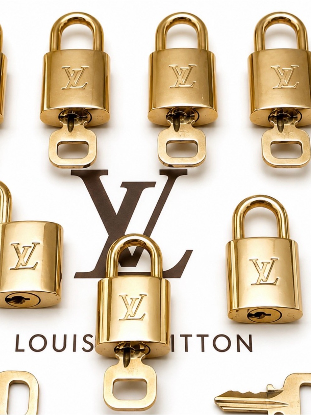 Louis Vuitton Gold-tone Padlock and Key
